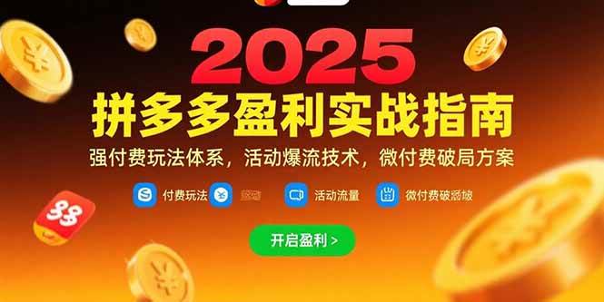 （15357期）拼多多盈利实战指南，强付费玩法，活动爆流技术，微付费破局方案(更新7月) - 来及网络