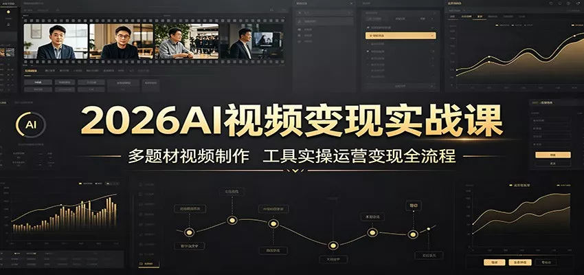 2026AI视频变现实战课：多题材视频制作，工具实操运营变现全流程 - 来及网络