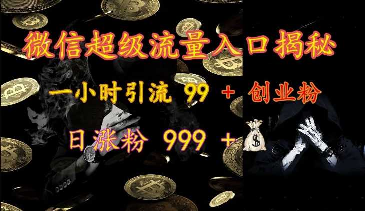 微信超级流量入口揭秘：一小时引流 99 + 创业粉，日涨粉 999 + - 来及网络