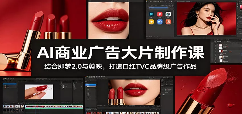 AI商业广告大片制作课：结合即梦2.0与剪映，打造口红TVC品牌级广告作品 - 来及网络