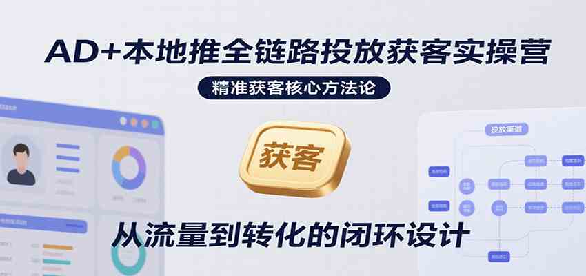 AD+本地推全链路投放获客实操营，快速掌握精准获客技巧，当天投放当天转化高效营销 - 来及网络