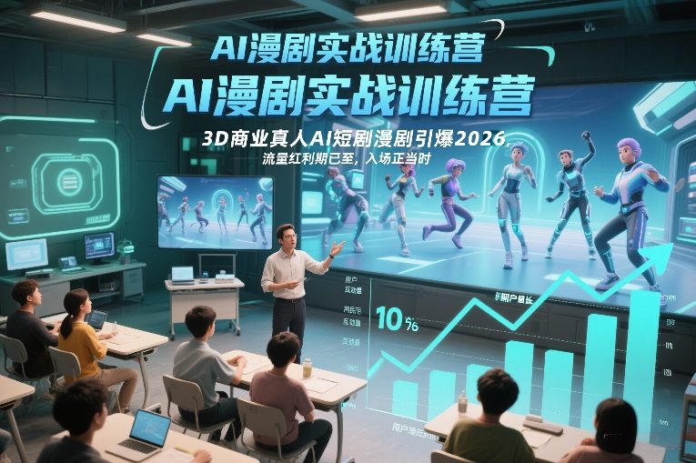 AI漫剧实战训练营，3D商业真人AI短剧漫剧引爆2026，流量红利期已至，入场正当时 - 来及网络