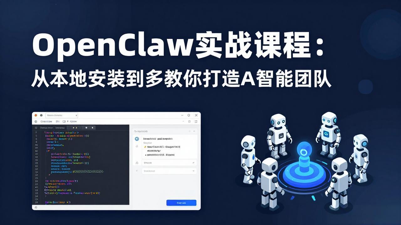 OpenClaw实战课程：从本地安装到多Agent协同，手把手教你打造AI智能团队 - 来及网络