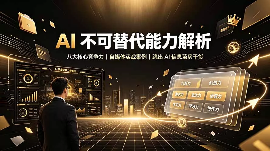 付费文章：AI 不可替代能力解析▸八大核心竞争力｜自媒体实战案例｜跳出 AI 信息茧房干货 - 来及网络
