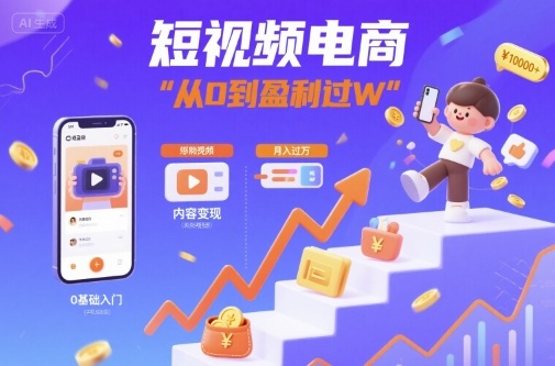 短视频电商：短视频变现从0到盈利过W - 来及网络