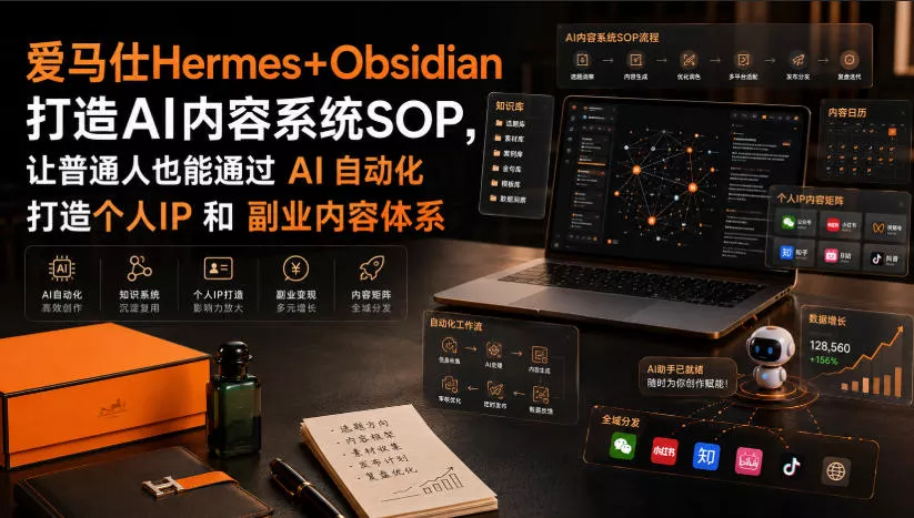 爱马仕Hermes+Obsidian打造AI内容系统SOP，让普通人也能通过 AI 自动化打造个人IP 和 副业内容体系 - 来及网络