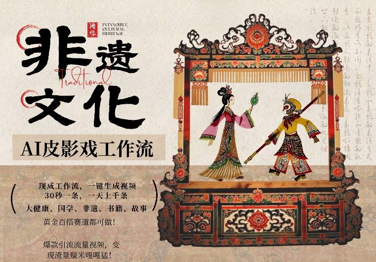 AI一键生成民俗文化非遗皮影戏视频，一刀不剪无需剪辑，30S一条，一天上百条，流量财富嘎嘎猛 - 来及网络