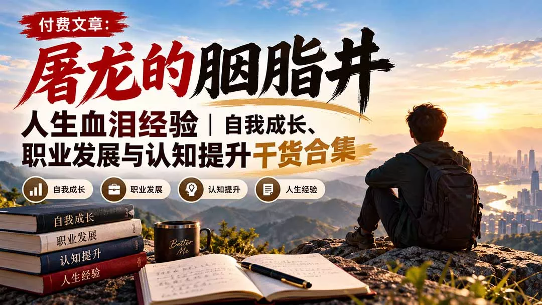 付费文章：屠龙的胭脂井人生血泪经验｜自我成长、职业发展与认知提升干货合集 - 来及网络