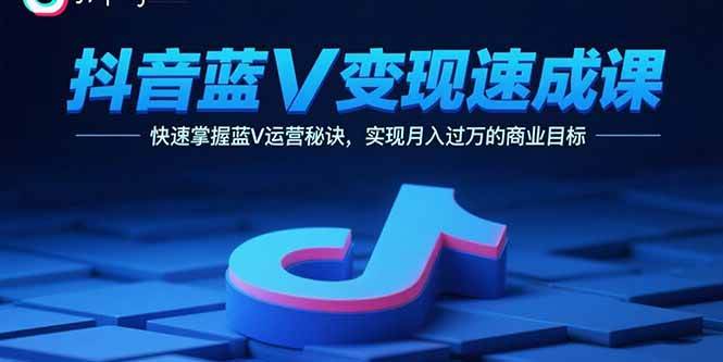 （15950期）抖音蓝V变现速成课，快速掌握蓝V运营秘诀，实现月入过万的商业目标 - 来及网络