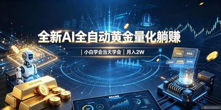 全新AI全自动黄金量化躺賺：小白学会当天学会，月入2W！【揭秘】 - 来及网络