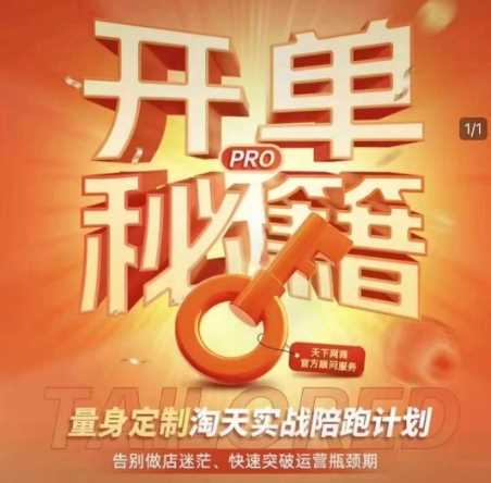 淘宝开单秘籍PRO，量身定制淘天实战陪跑计划，告别做店迷茫、快速突破运营瓶颈期 - 来及网络