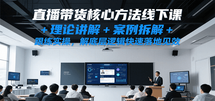 直播带货核心方法线下课，理论讲解+案例拆解+跟练实操，解底层逻辑快速落地见效 - 来及网络