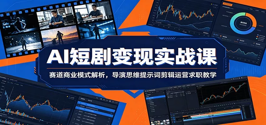 AI短剧变现实战课：赛道商业模式解析，导演思维提示词剪辑运营求职教学 - 来及网络