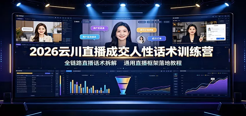 2026云川直播成交人性话术训练营：全链路直播话术拆解，通用直播框架落地教程 - 来及网络