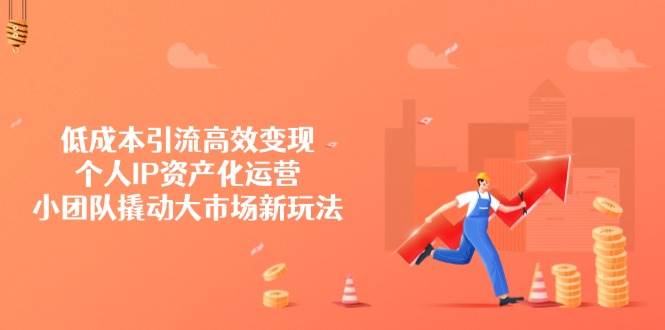 低成本引流高效变现，个人IP资产化运营，小团队撬动大市场新玩法 - 来及网络