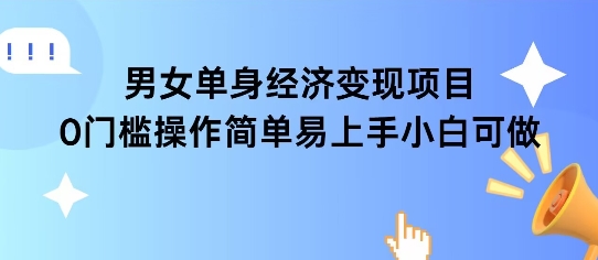女单身经济项目变现周期长可复购率高日入1k+ - 来及网络