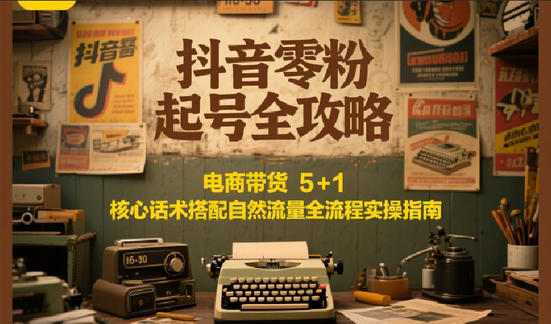抖音零粉起号全攻略：电商带货 5+1 核心话术搭配自然流量全流程实操指南 - 来及网络