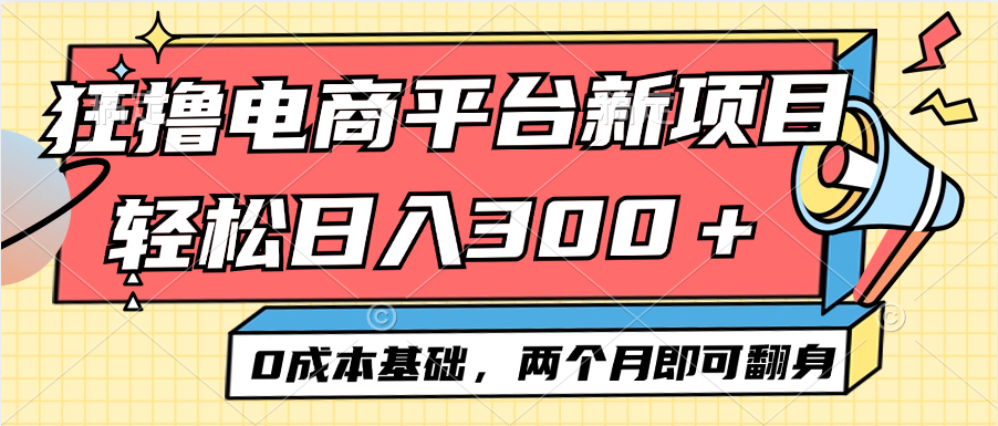 （12685期）电商平台新赛道变现项目小白轻松日入300＋0成本基础两个月即可翻身 - 来及网络