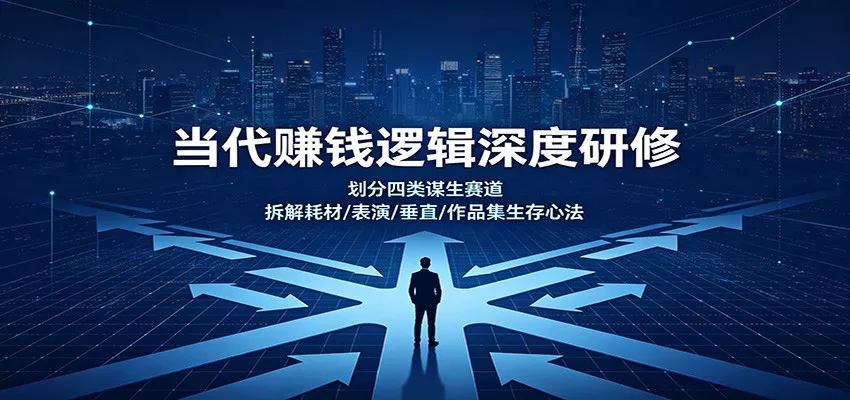 当代赚钱逻辑深度研修：划分四类谋生赛道，拆解耗材/表演/垂直/作品集生存心法 - 来及网络