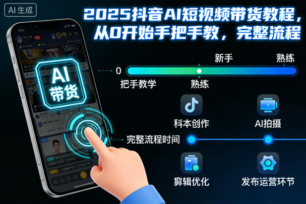2025抖音AI短视频带货教程，从0开始手把手教，完整流程 - 来及网络