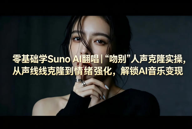 零基础学Suno AI翻唱｜《吻别》人声克隆实操，从声线克隆到情绪强化，解锁AI音乐变现 - 来及网络