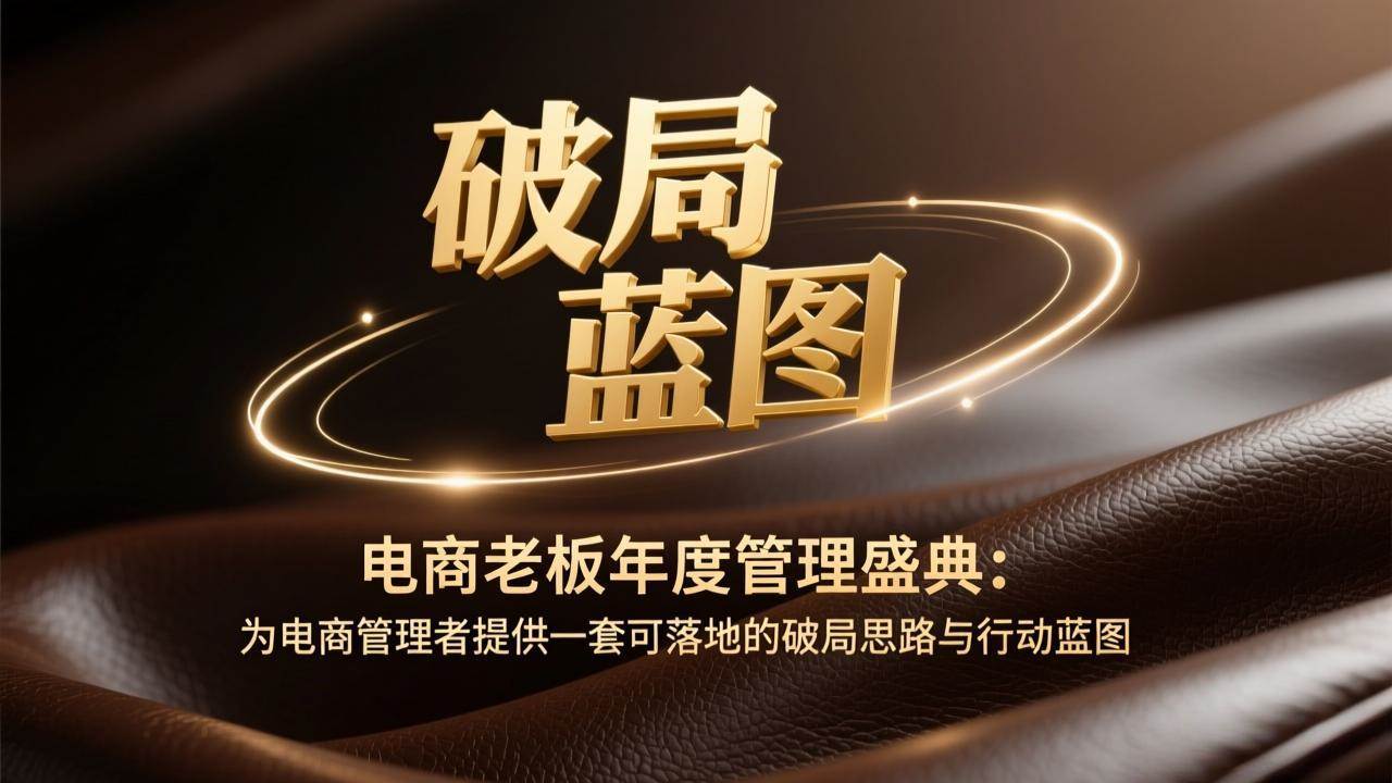 （17374期）电商老板年度管理盛典：为电商管理者提供一套可落地的破局思路与行动蓝图 - 来及网络