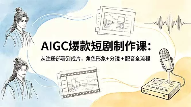 AIGC爆款短剧制作课：从注册部署到成片，角色形象+分镜+配音全流程 - 来及网络