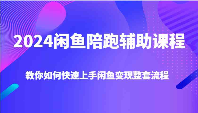 2024闲鱼陪跑辅助课程，教你如何快速上手闲鱼变现整套流程 - 来及网络
