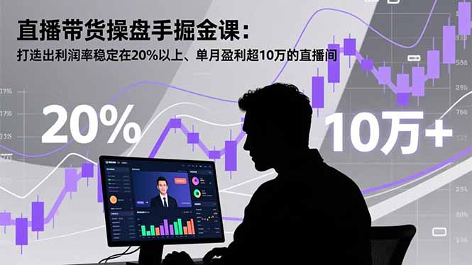 直播带货操盘手掘金课：打造出利润率稳定在20%以上、单月盈利超10万的直播间 - 来及网络
