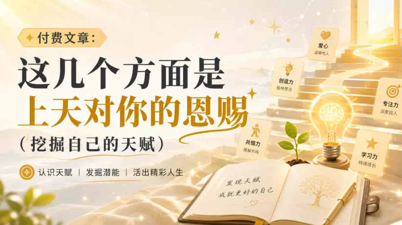 付费文章：这几个方面是上天对你的恩赐(挖掘自己的天赋) - 来及网络