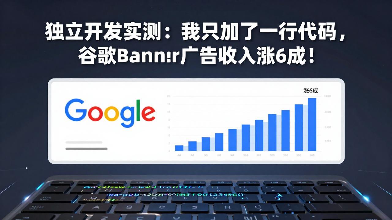 付费文章：独立开发实测：我只加了一行代码，谷歌Banner广告收入涨6成！ - 来及网络