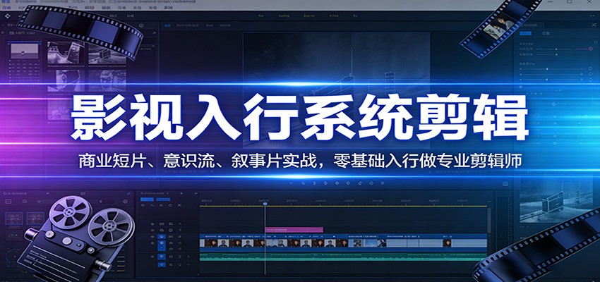 影视系统剪辑，商业短片、意识流、叙事片实战，零基础入行做专业剪辑师 - 来及网络