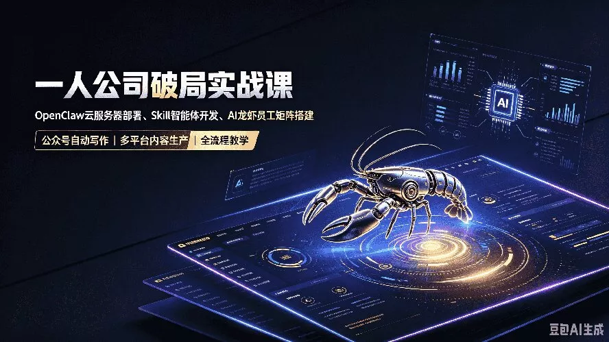 一人公司破局实战课｜OpenClaw云服务器部署、Skill智能体开发、AI龙虾员工矩阵搭建，公众号自动写作与多平台内容… - 来及网络