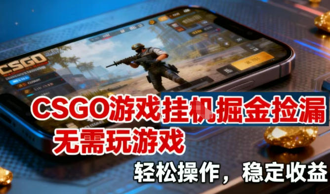 CSGO游戏挂G掘金捡漏，不需要玩游戏，操作简单，收益稳定【揭秘】 - 来及网络