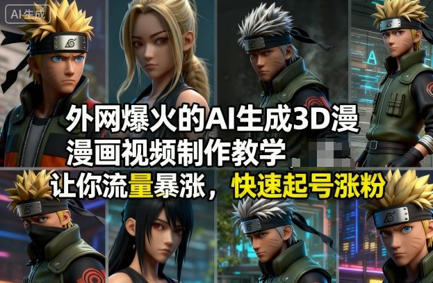 外网爆火的AI生成3D漫画视频制作教学，让你流量暴涨，快速起号涨粉！ - 来及网络