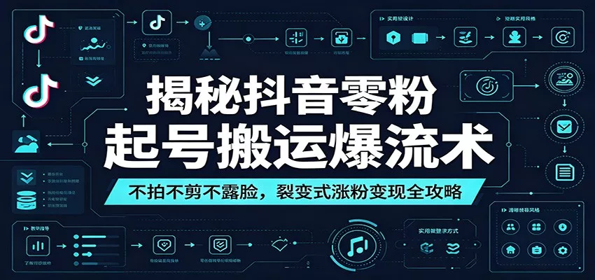 揭秘抖音零粉起号搬运爆流术：不拍不剪不露脸，裂变式涨粉变现全攻略 - 来及网络