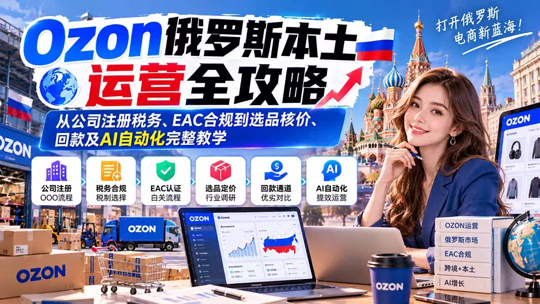 Ozon俄罗斯本土运营全攻略：从公司注册税务、EAC合规到选品核价、回款及AI自动化完整教学 - 来及网络