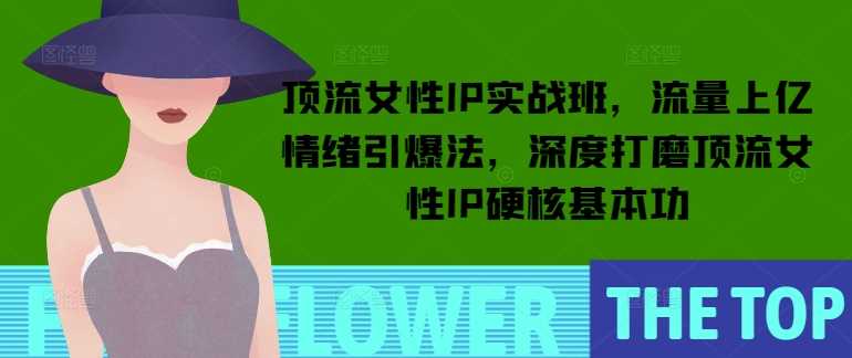 顶流女性IP实战班，流量上亿情绪引爆法，深度打磨顶流女性IP硬核基本功 - 来及网络