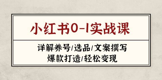 小红书0-1实战课(2023-2025)，详解养号/选品/文案撰写/爆款打造/轻松变现 - 来及网络