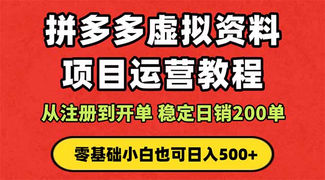 拼多多开店运营课程： 蓝海变现玩法，轻松实现睡后收入 零基础小白也可… - 来及网络