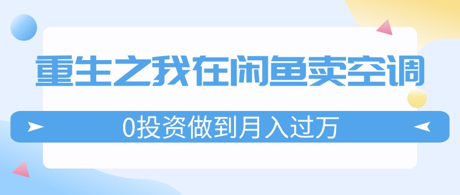 （11962期）重生之我在闲鱼卖空调，0投资做到月入过万，迎娶白富美，走上人生巅峰 - 来及网络