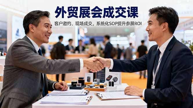外贸展会成交课，含目标制定、客户邀约、现场成交，系统化SOP提升参展ROI - 来及网络