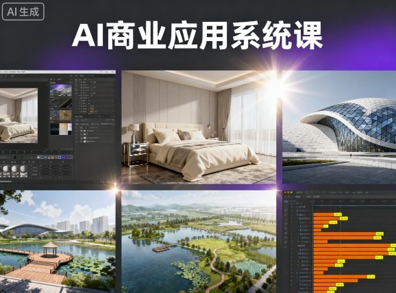 AI商业应用系统课，室内-软装-建筑-景观，智能设计+效果图+动画画实战 - 来及网络