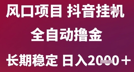 风口项目，六月最新玩法抖音无人挂G，全自动撸金，长期稳定 日入2k+【揭秘】 - 来及网络