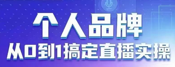 个人品牌：从0到1搞定直播实操，用直播为你的个人品牌赋能，六大实操板块，放大个人影响力 - 来及网络