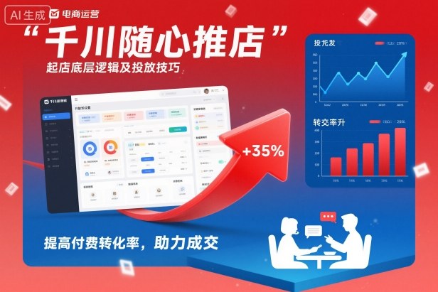 千川随心推起店底层逻辑及投放技巧，提高付费转化率，助力成交 - 来及网络