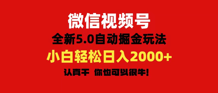（11332期）微信视频号变现，5.0全新自动掘金玩法，日入利润2000+有手就行 - 来及网络