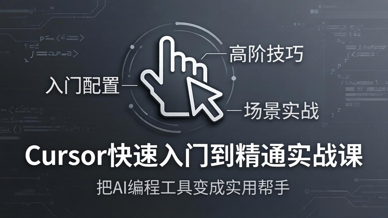 Cursor快速入门到精通实战课：入门配置+高阶技巧+场景实战，把AI编程工具变成实用帮手 - 来及网络
