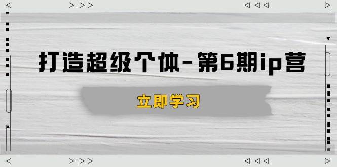 （14015期）打造 超级个体-第6期ip营：商业认知,产品设计,成交演练,解决知识变现难题 - 来及网络