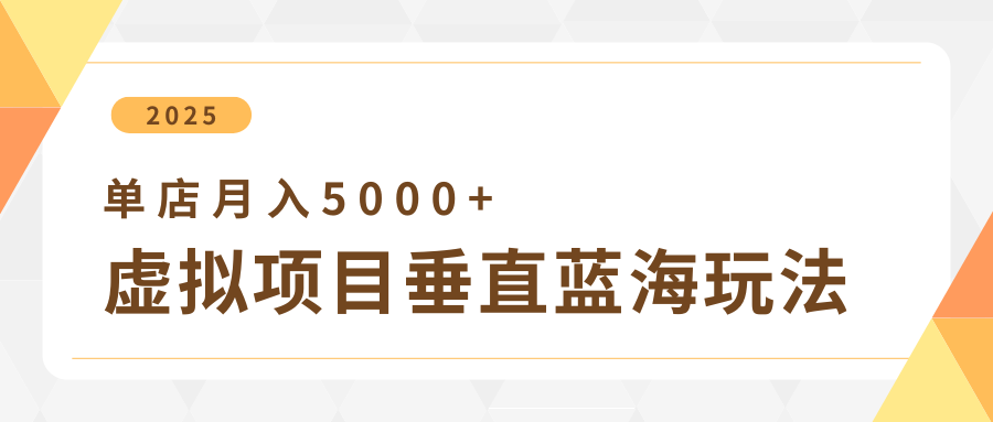 4月虚拟项目垂直玩法，冷门爆品+垂直蓝海，单店月入5000+ - 来及网络